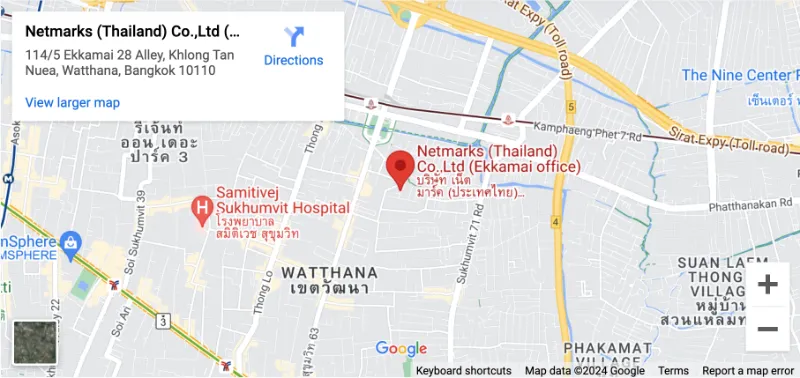 แผนที่สาขาย่อย บริษัท เน็ตมาร์ค (ประเทศไทย) จำกัด