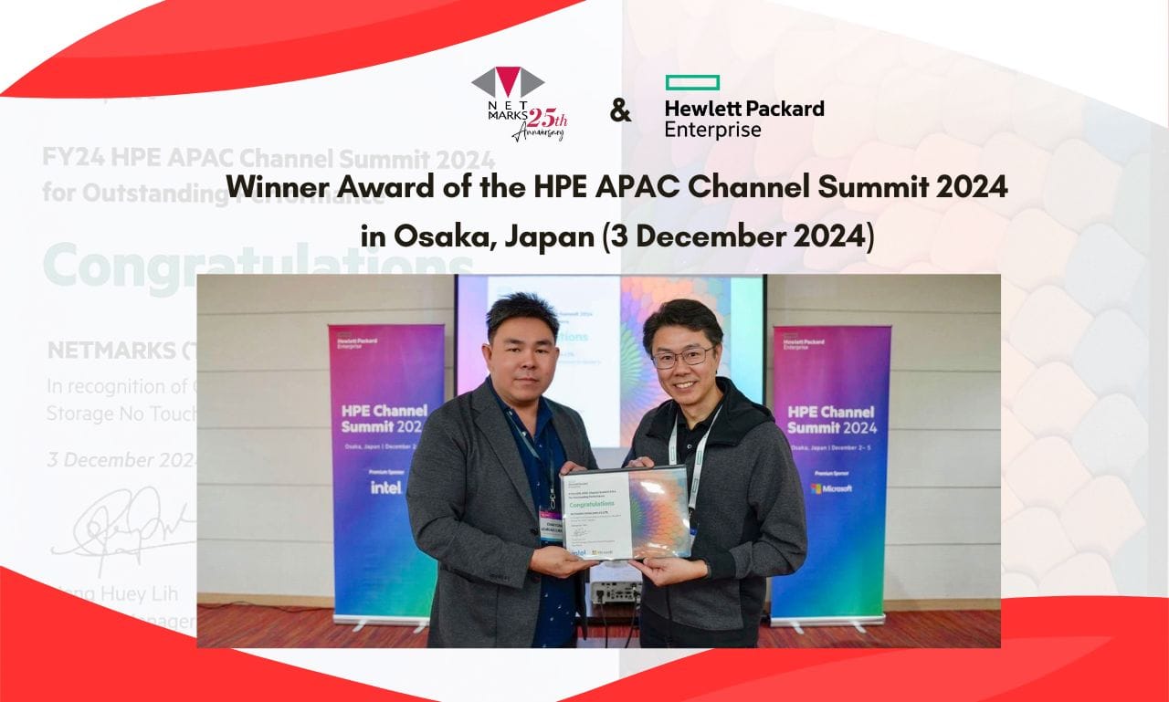 Netmarks คว้ารางวัล Winner Award of the HPE APAC Channel Summit 2024 อีกหนึ่งก้าวสำคัญของ Netmarks (Thailand) ที่งาน HPE APAC Channel Summit 2024 ซึ่งจัดขึ้นเมื่อวันที่ 3 ธันวาคม 2024 ณ เมืองโอซาก้า ประเทศญี่ปุ่น โดยงานนี้เป็นเวทีสำคัญที่รวบรวมพันธมิตรและตัวแทนจำหน่ายชั้นนำในภูมิภาคเอเชียแปซิฟิก เพื่อเฉลิมฉลองความสำเร็จด้านการขายและนวัตกรรม